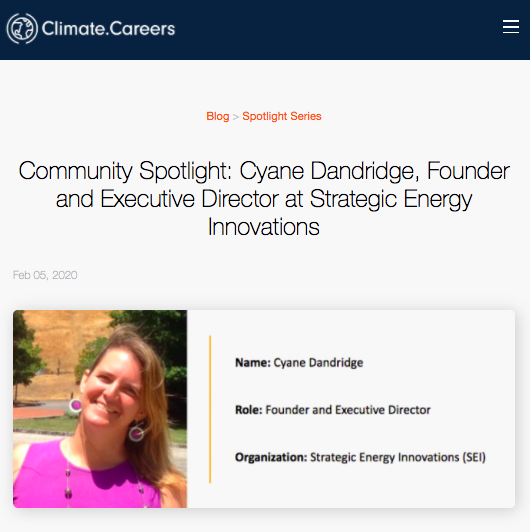 Community Spotlight: Cyane Dandridge, Founder and Executive Director at SEI